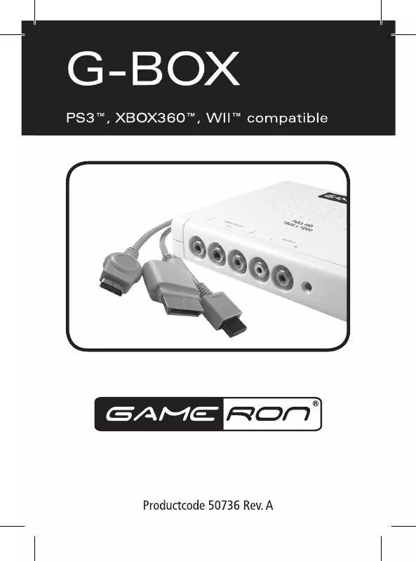 Mode d'emploi AWG G-BOX FOR PS3, XBOX 360 & WII