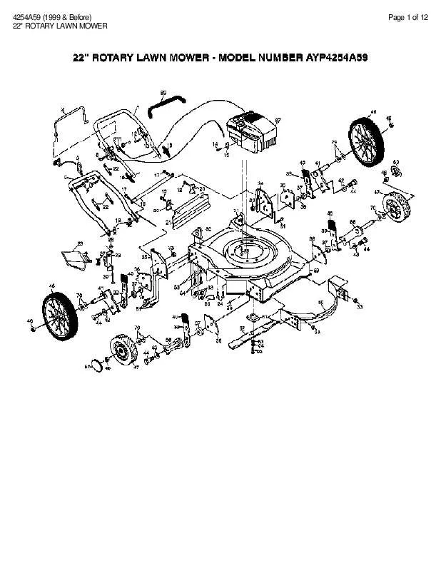 Mode d'emploi AYP 4254A59