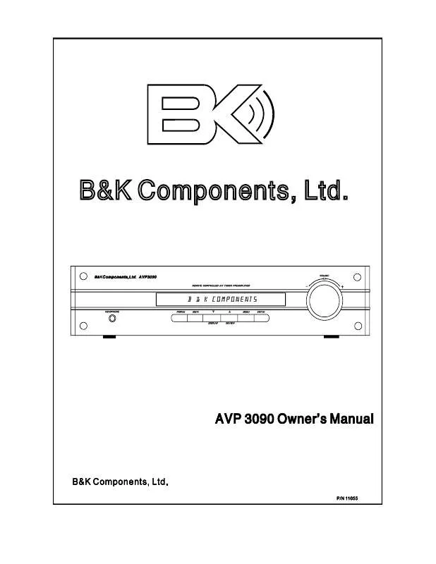 Mode d'emploi B&K AVP 3090
