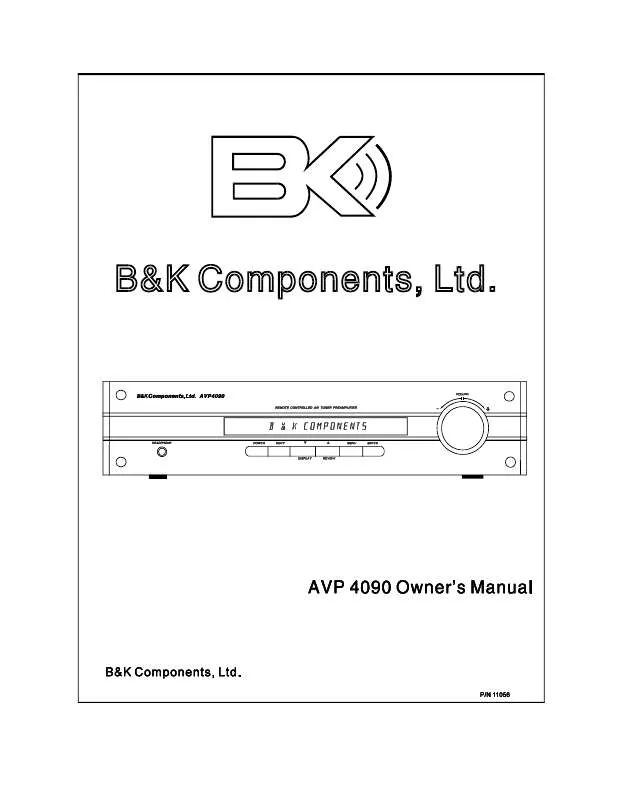Mode d'emploi B&K AVP 4090