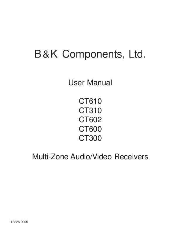 Mode d'emploi B&K CT602