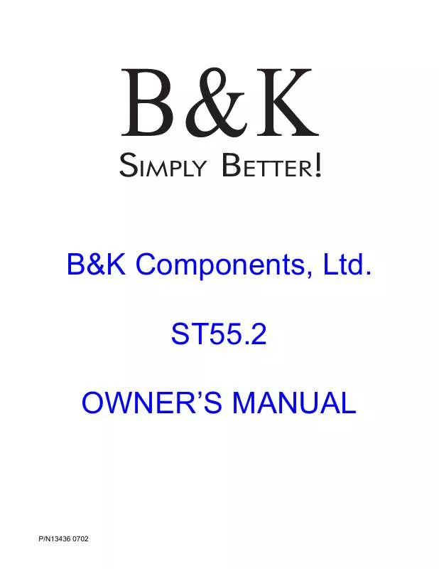 Mode d'emploi B&K ST55.2