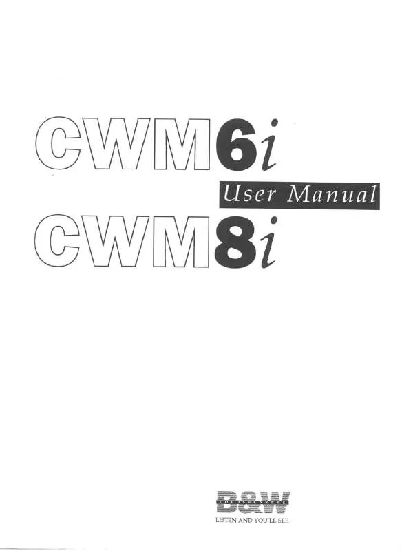 Mode d'emploi B&W CWM 6I