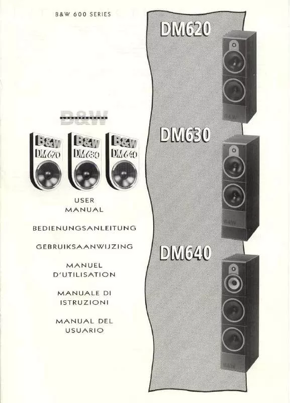 Mode d'emploi B&W DM 620