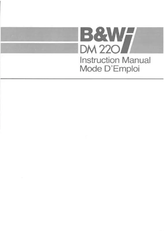 Mode d'emploi B&W DM 220I