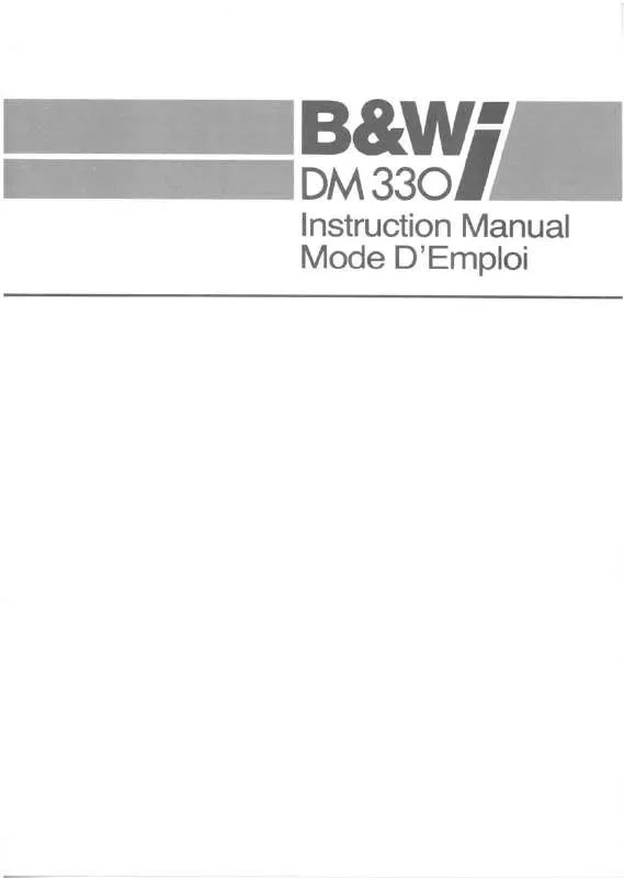 Mode d'emploi B&W DM 330I