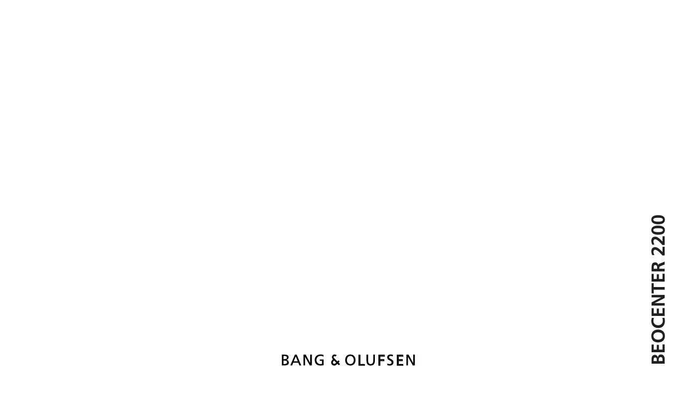 Mode d'emploi BANG & OLUFSEN BEOCENTER 2200