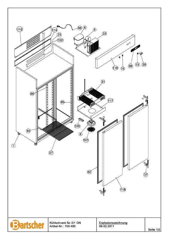 Mode d'emploi BARTSCHER 700.485