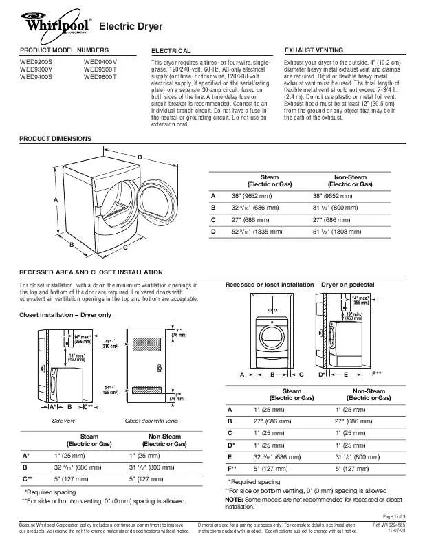 Mode d'emploi BAUKNECHT WED9400SZ