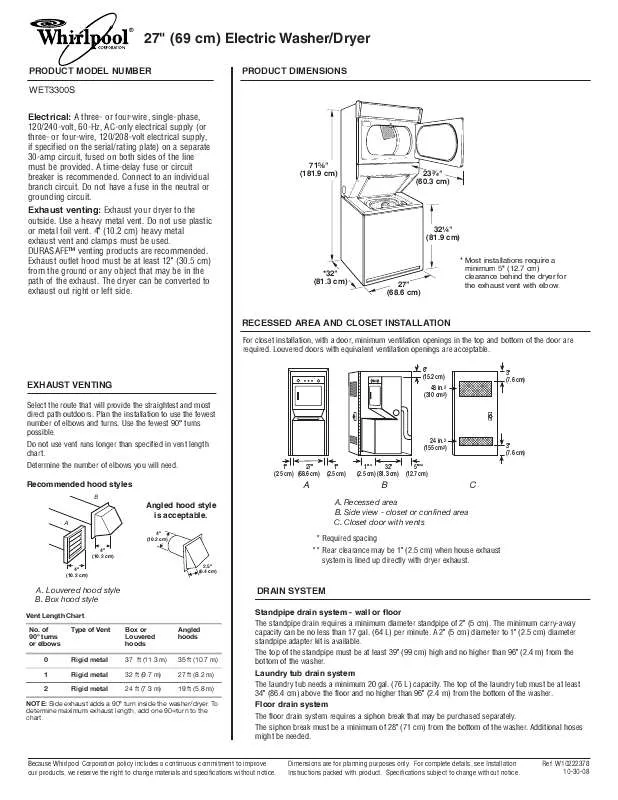 Mode d'emploi BAUKNECHT WET3300SQ