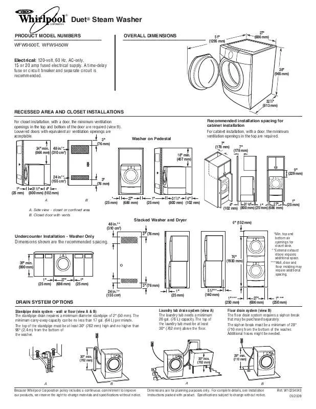 Mode d'emploi BAUKNECHT WFW9450WR