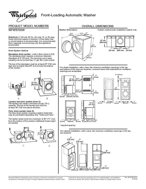 Mode d'emploi BAUKNECHT WFW9750WW