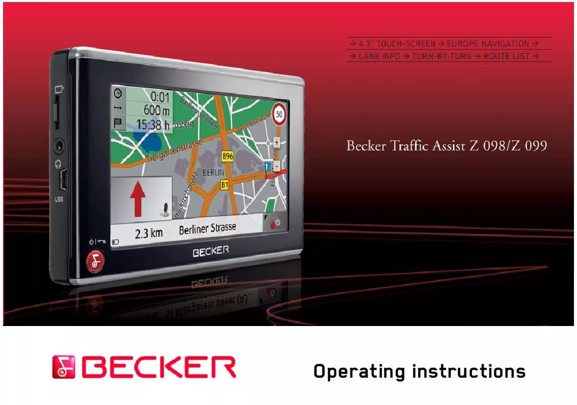 Mode d'emploi BECKER Z098