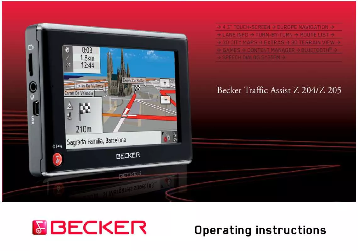 Mode d'emploi BECKER Z204