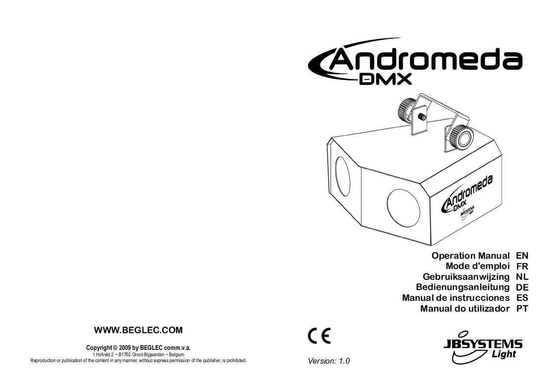 Mode d'emploi BEGLEC ANDROMEDA DMX