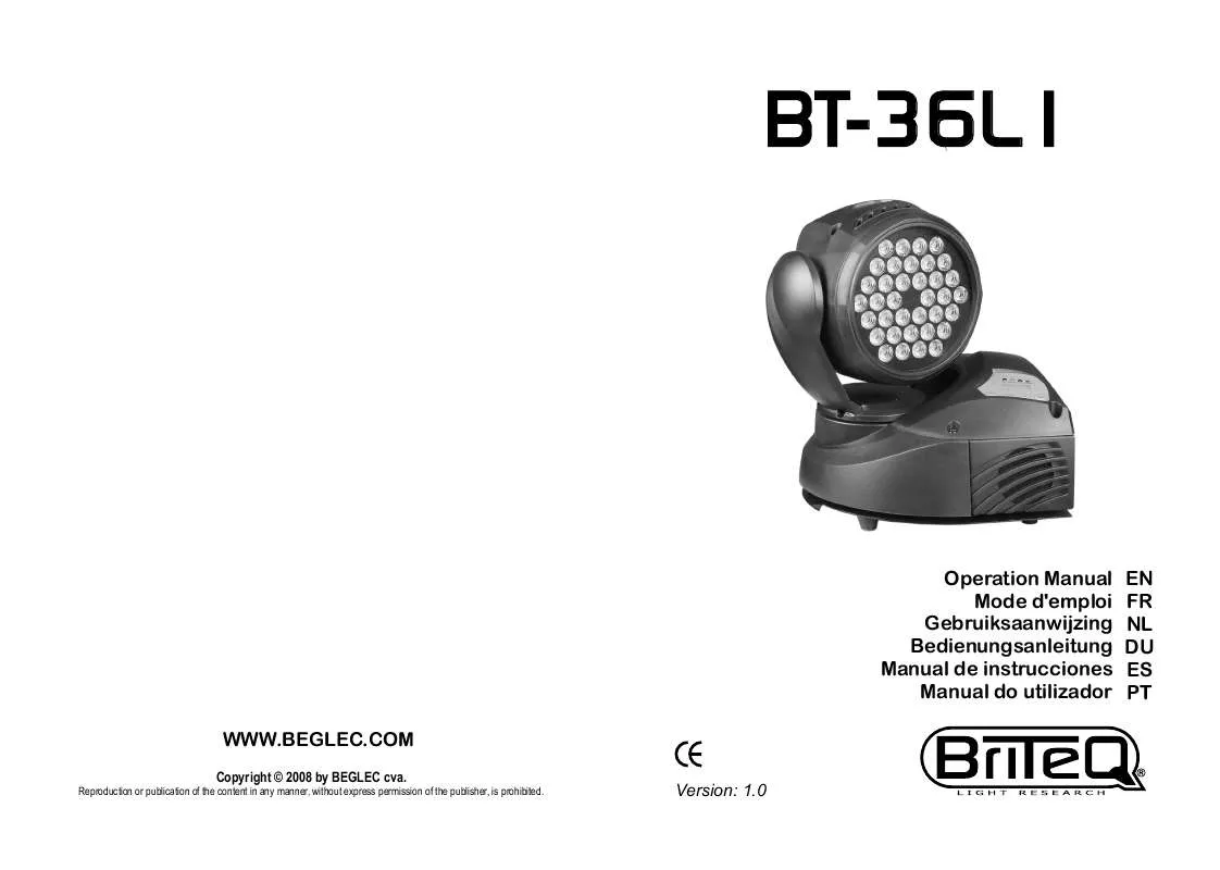 Mode d'emploi BEGLEC BT-36L1