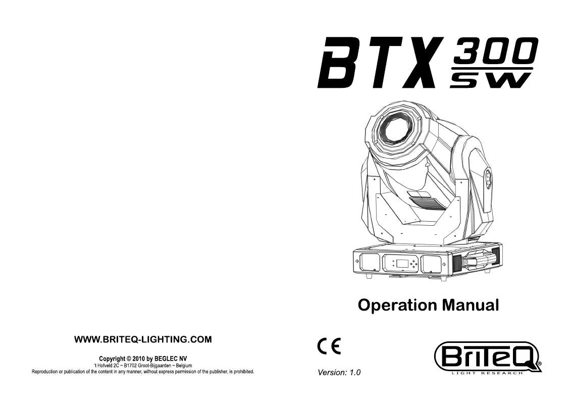 Mode d'emploi BEGLEC BTX 300 SW