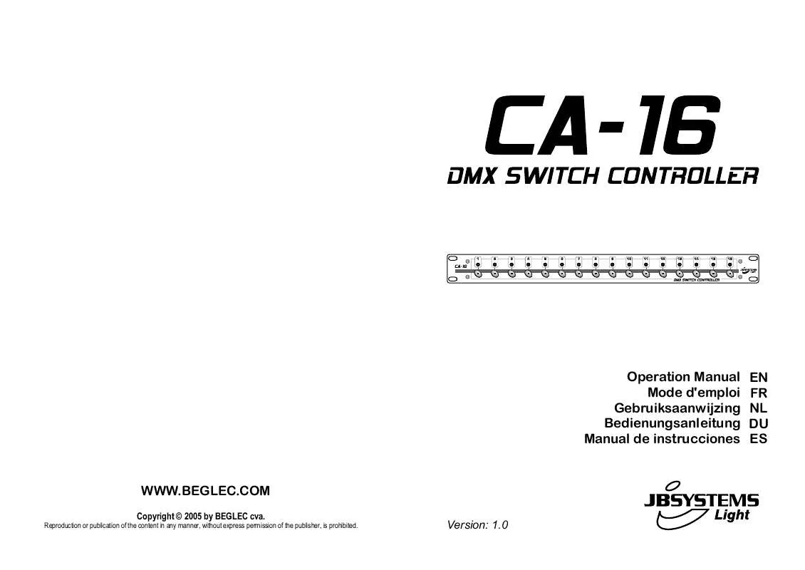 Mode d'emploi BEGLEC CA-16