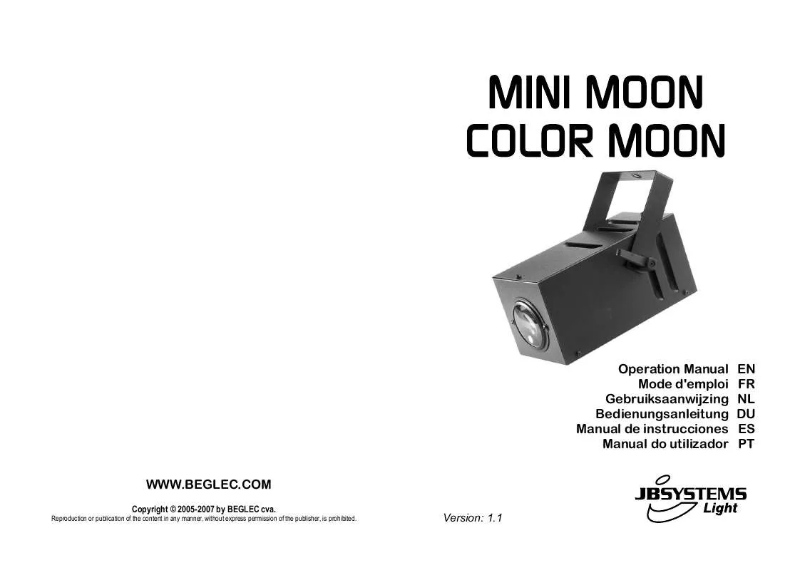 Mode d'emploi BEGLEC COLOR MOON