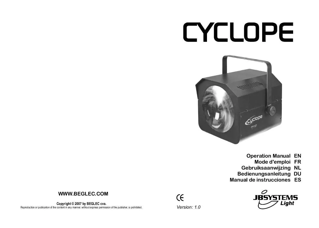 Mode d'emploi BEGLEC CYCLOPE