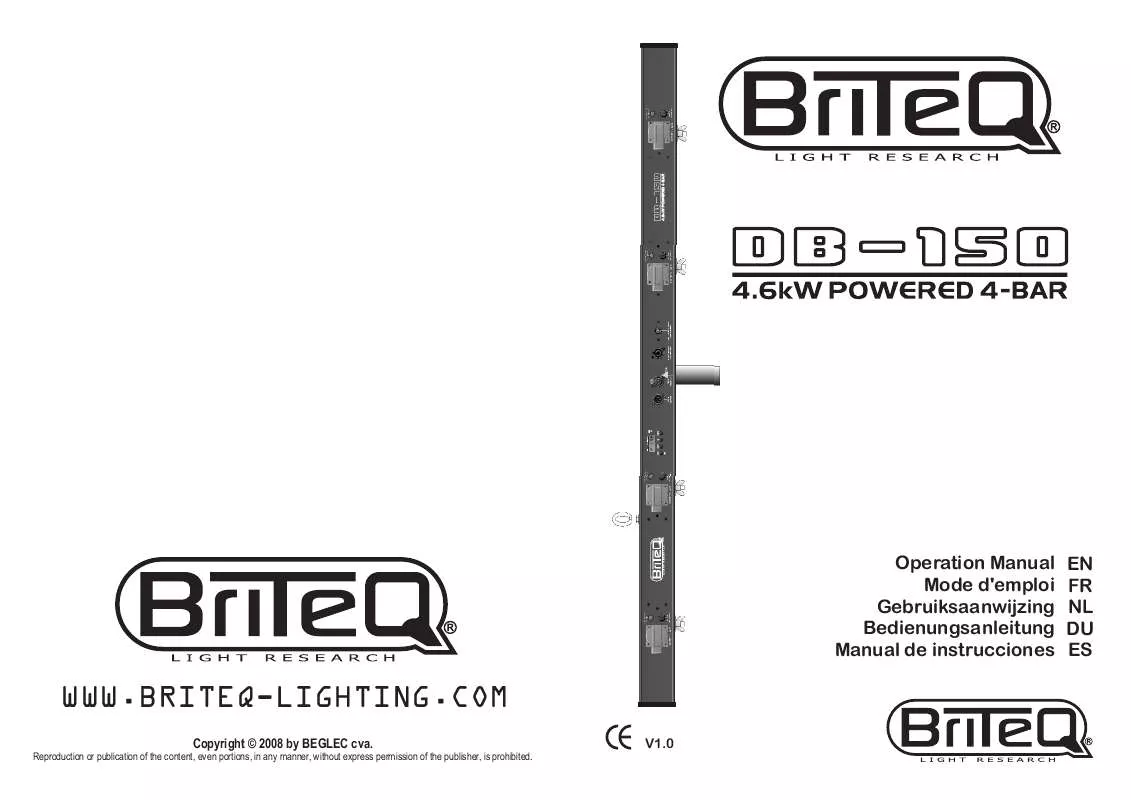 Mode d'emploi BEGLEC DB-150