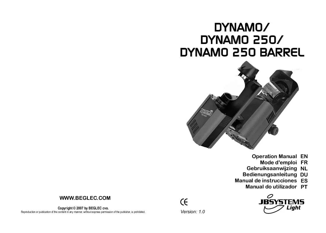 Mode d'emploi BEGLEC DYNAMO 250