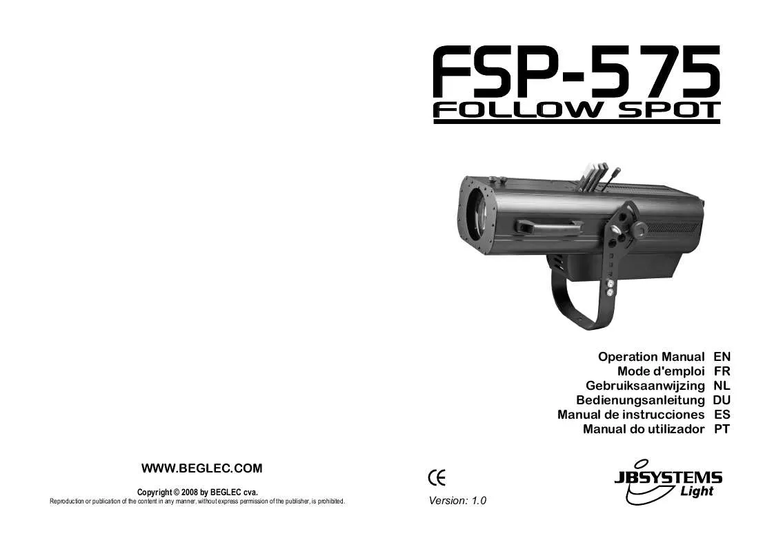 Mode d'emploi BEGLEC FSP-575