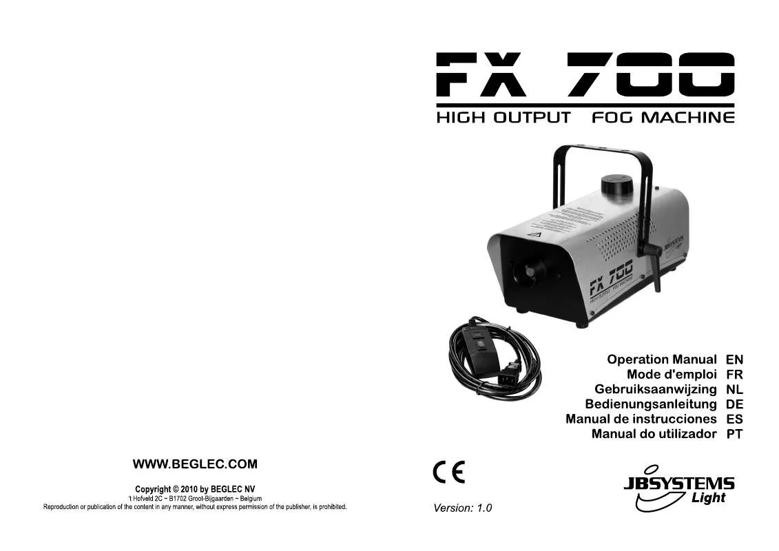 Mode d'emploi BEGLEC FX 700