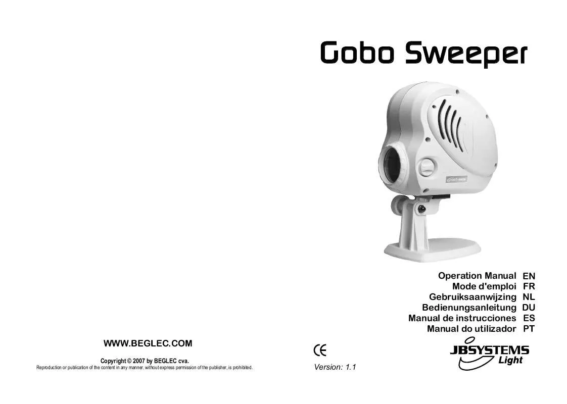 Mode d'emploi BEGLEC GOBO SWEEPER