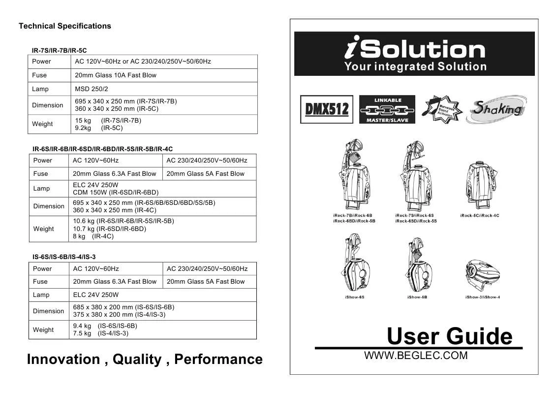 Mode d'emploi BEGLEC IR-6SD