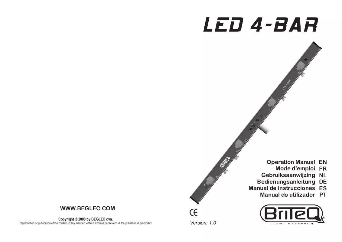 Mode d'emploi BEGLEC LED 4-BAR