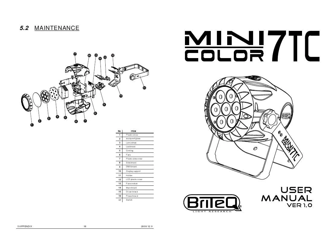 Mode d'emploi BEGLEC MINI COLOR 7TC