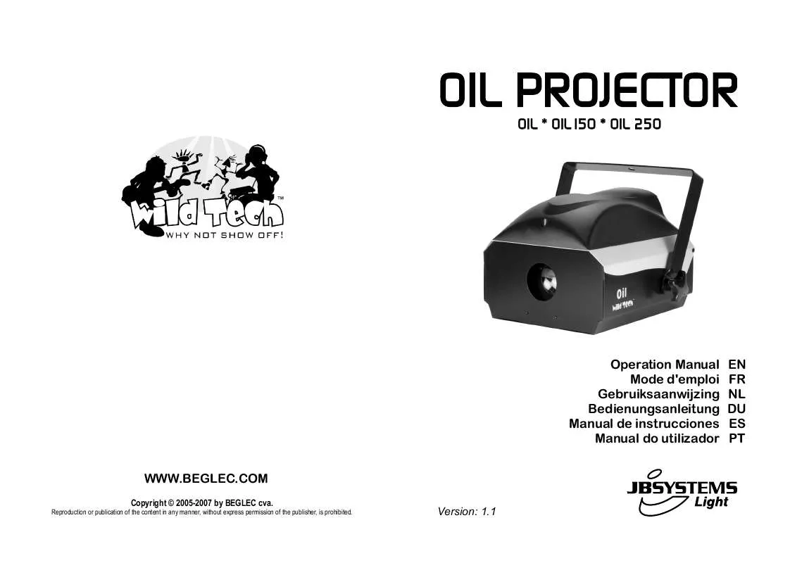 Mode d'emploi BEGLEC OIL PROJECTOR