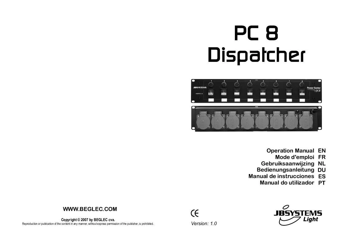 Mode d'emploi BEGLEC PC8 DISPATCHER