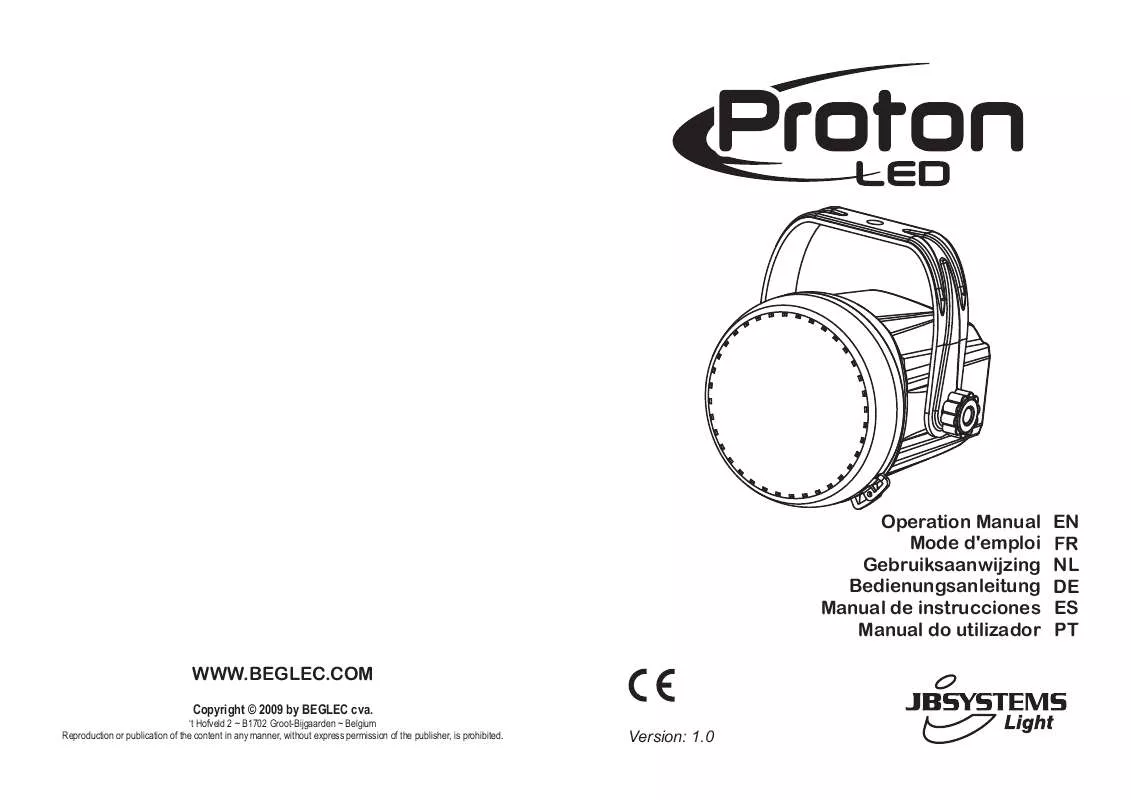 Mode d'emploi BEGLEC PROTON