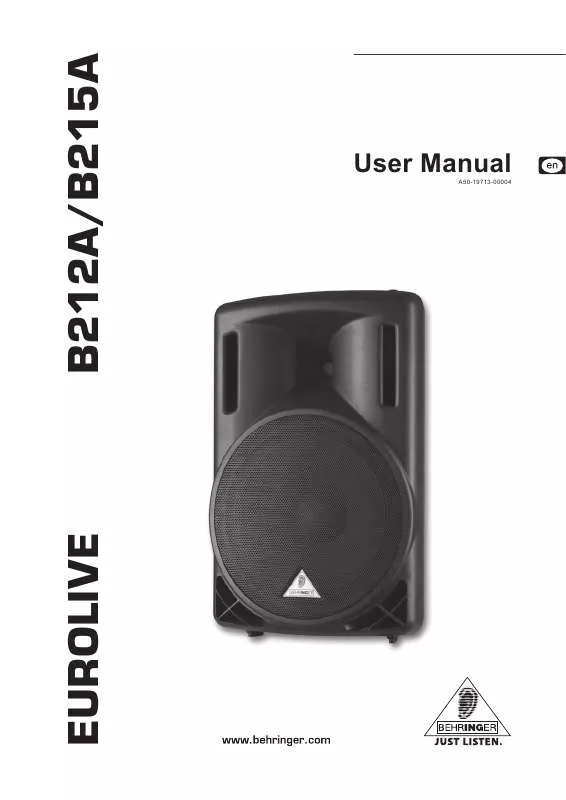 Mode d'emploi BEHRINGER B212A