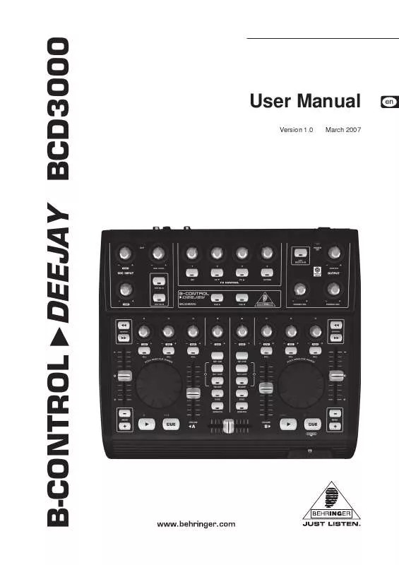 Mode d'emploi BEHRINGER BCD3000