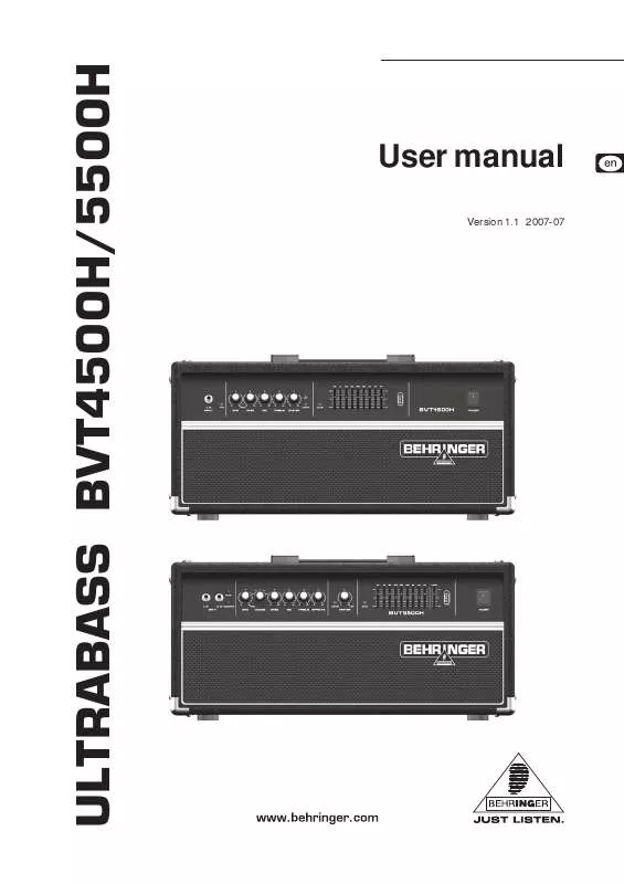 Mode d'emploi BEHRINGER BVT4500H