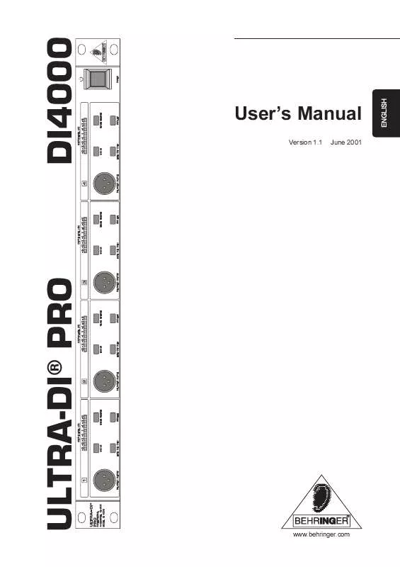 Mode d'emploi BEHRINGER DI4000