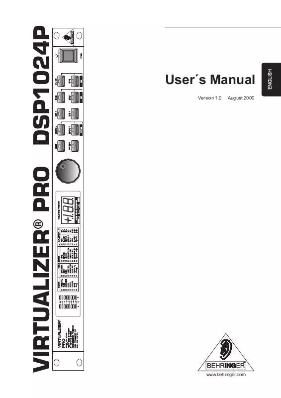 Mode d'emploi BEHRINGER DSP1024P