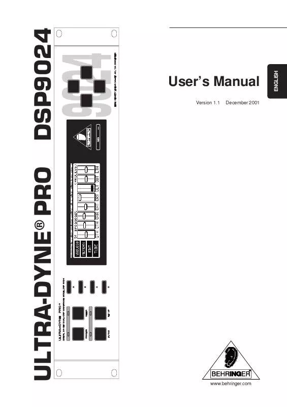 Mode d'emploi BEHRINGER DSP9024