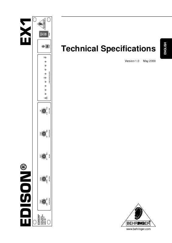 Mode d'emploi BEHRINGER EX1