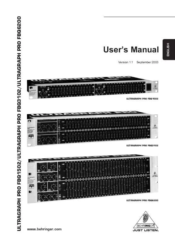 Mode d'emploi BEHRINGER FBQ3102