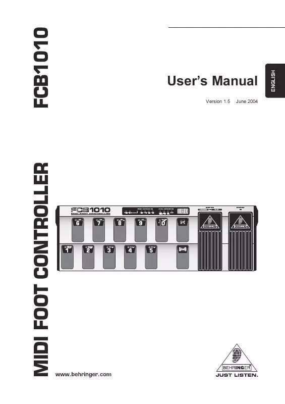 Mode d'emploi BEHRINGER FCB1010