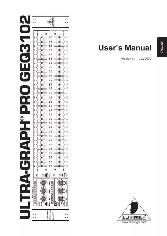 Mode d'emploi BEHRINGER GEQ3102