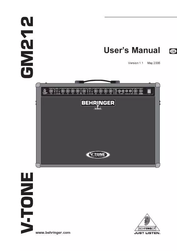 Mode d'emploi BEHRINGER GM212