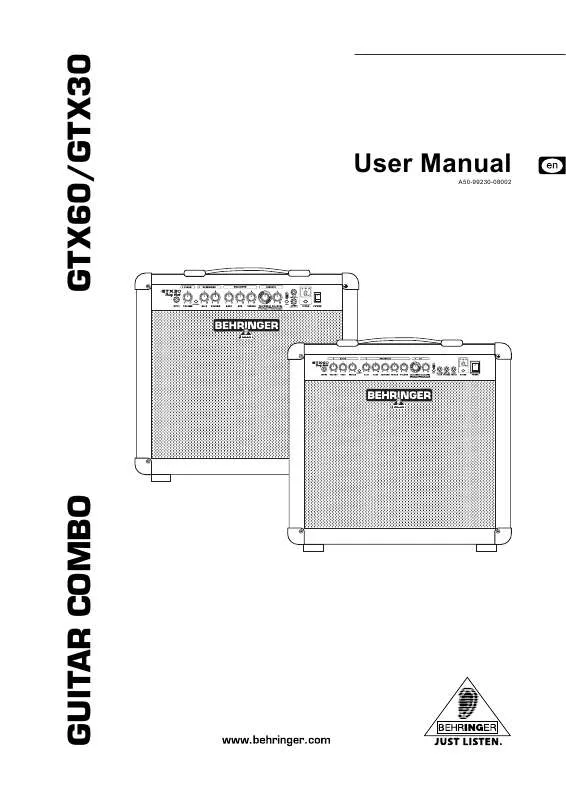 Mode d'emploi BEHRINGER GTX30