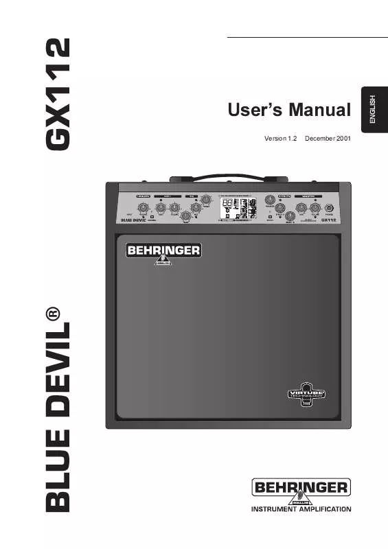 Mode d'emploi BEHRINGER GX112