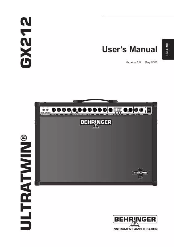 Mode d'emploi BEHRINGER GX212