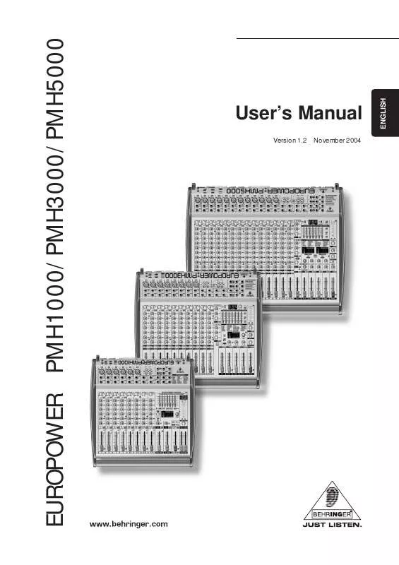 Mode d'emploi BEHRINGER PMH5000